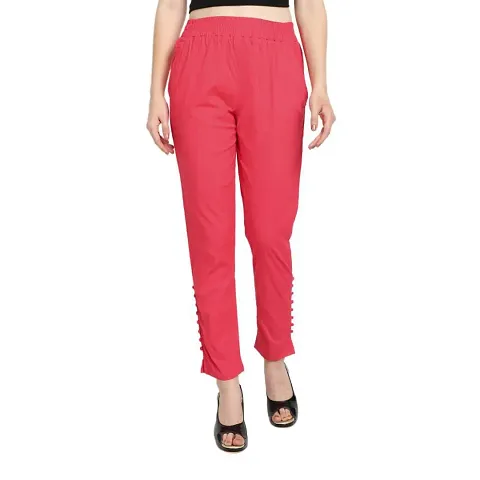 PT Regular Fit Elastic Waist Pencil Pant Casual/Formal Trousers for Women with Pockets for Casual Official Use for Women's Girls Available in 13 Colors.