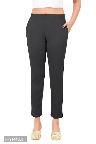 PT Latest Toko Stretchable Trousers for Women Straight Fit Pant for Casual, Daily and Office wear with Elastic Waist and Pockets.