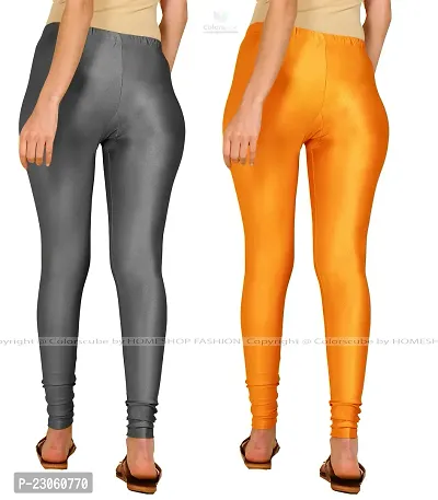 Stylish Women Lycra Blend Leggings Pack of 2-thumb3