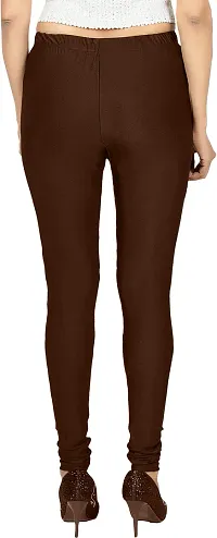 Fabulous Brown Satin Solid Leggings For Women Pack Of 1-thumb1