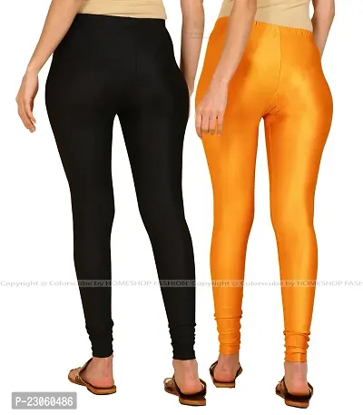 Stylish Women Lycra Blend Leggings Pack of 2-thumb3