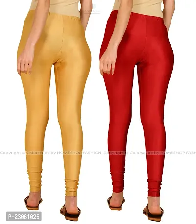 Stylish Women Lycra Blend Leggings Pack of 2-thumb3