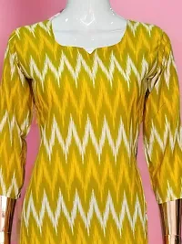 Stylish Yellow Printed Crepe Straight Kurta For Women-thumb1