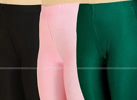 Fabulous Multicoloured Lycra Blend Solid Leggings For Women Pack Of 3-thumb3