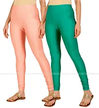 Stylish Women Lycra Blend Leggings Pack of 2-thumb1