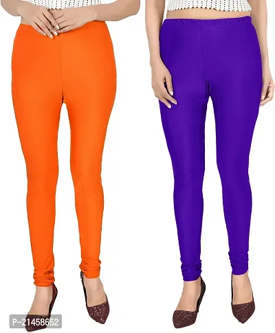 Fabulous Multicoloured Satin Solid Leggings For Women Pack Of 2