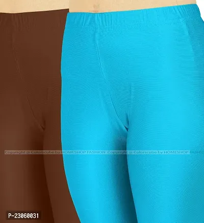 Stylish Women Lycra Blend Leggings Pack of 2-thumb4