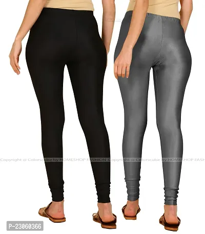 Stylish Women Lycra Blend Leggings Pack of 2-thumb3