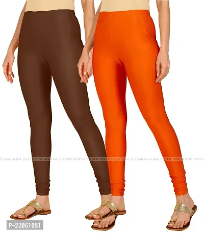 Stylish Women Lycra Blend Leggings Pack of 2-thumb2