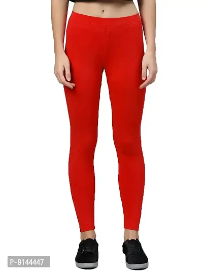 PT Stylish  Comfortable Cotton Ankle Length Women's Premium Cotton Stretchable Leggings with Rib Pack of 1 Leggings Available in 9 Colors and 10 Sizes.-thumb0