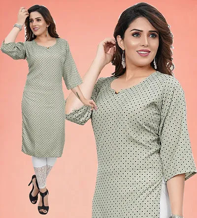 Stylish Crepe Printed Straight Kurti