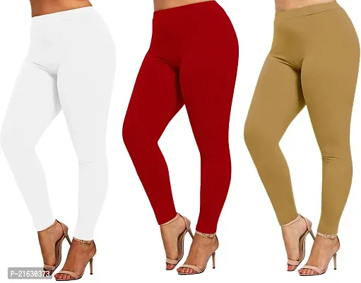 Fabulous Multicoloured Cotton Blend  Leggings Combo For Women