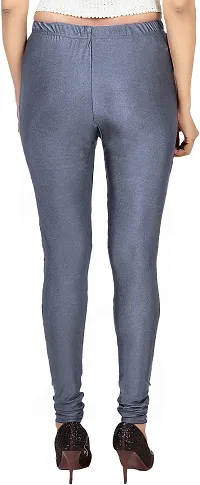 Fabulous Grey Satin Solid Leggings For Women Pack Of 1-thumb1