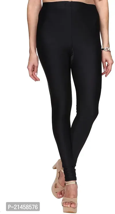 Fabulous Black Satin Solid Leggings For Women Pack Of 1-thumb0