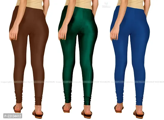 Fabulous Multicoloured Lycra Blend Solid Leggings For Women Pack Of 3-thumb3