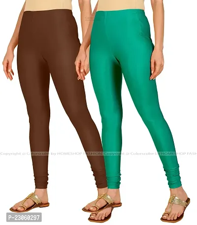 Stylish Women Lycra Blend Leggings Pack of 2-thumb2