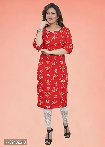 Stylish Red Crepe Kurta For Women-thumb3