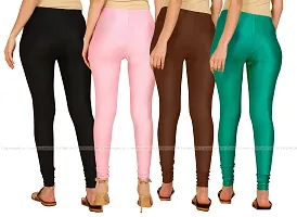 Stylish Fancy Lycra Blend Solid Leggings For Women Pack Of 4-thumb2