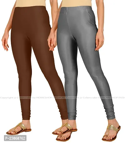 Stylish Women Lycra Blend Leggings Pack of 2-thumb2