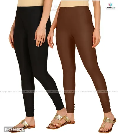 Stylish Women Lycra Blend Leggings Pack of 2-thumb2