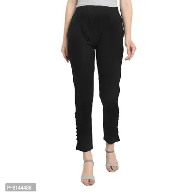 PT Regular Fit Elastic Waist Cotton Pencil Pant Casual/Formal Trousers for Women with Pockets for Casual  Official Use for Women's  Girls Available in 13 Colors.