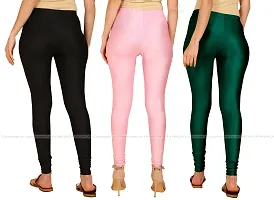 Fabulous Multicoloured Lycra Blend Solid Leggings For Women Pack Of 3-thumb2