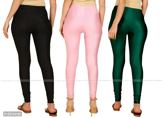 Fabulous Multicoloured Lycra Blend Solid Leggings For Women Pack Of 3-thumb3