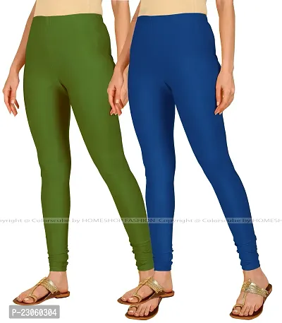 Stylish Women Lycra Blend Leggings Pack of 2-thumb2