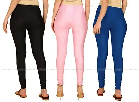 Fabulous Multicoloured Lycra Blend Solid Leggings For Women Pack Of 3-thumb2