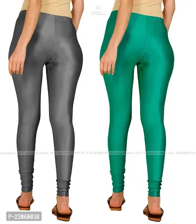 Stylish Women Lycra Blend Leggings Pack of 2-thumb3