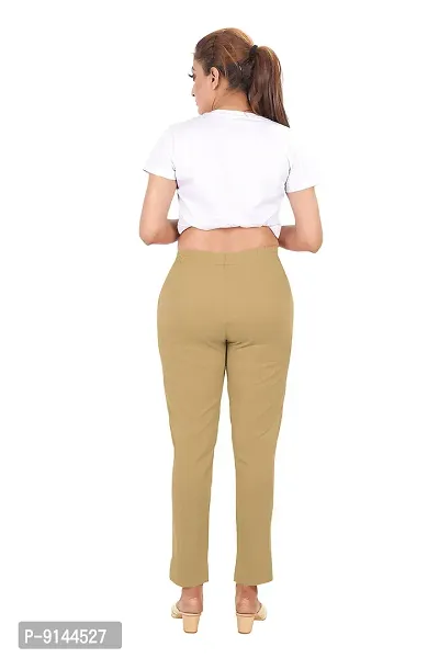 PT Latest Toko Stretchable Trousers for Women Straight Fit Pant for Casual, Daily and Office wear with Elastic Waist and Pockets.-thumb5
