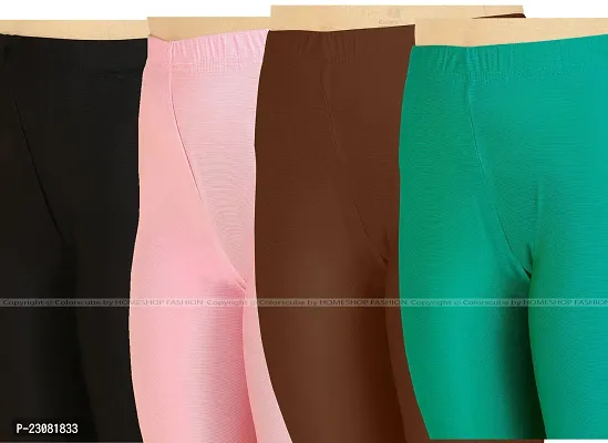 Stylish Fancy Lycra Blend Solid Leggings For Women Pack Of 4-thumb4