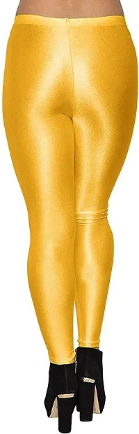 Fabulous Yellow Satin Solid Leggings For Women Pack Of 1-thumb1