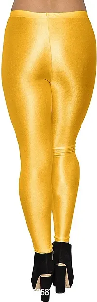 Fabulous Yellow Satin Solid Leggings For Women Pack Of 1-thumb2