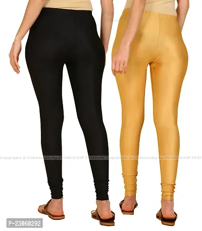 Stylish Women Lycra Blend Leggings Pack of 2-thumb3