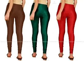 Fabulous Multicoloured Lycra Blend Solid Leggings For Women Pack Of 3-thumb2