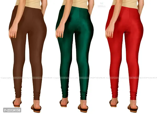 Fabulous Multicoloured Lycra Blend Solid Leggings For Women Pack Of 3-thumb3