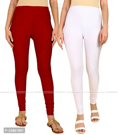 Stylish Women Lycra Blend Leggings Pack of 2-thumb0