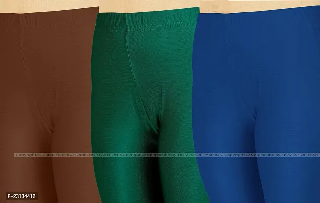 Fabulous Multicoloured Lycra Blend Solid Leggings For Women Pack Of 3-thumb4