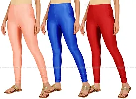 Fabulous Multicoloured Lycra Blend Solid Leggings For Women Pack Of 3-thumb1