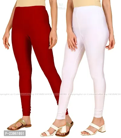 Stylish Women Lycra Blend Leggings Pack of 2-thumb2