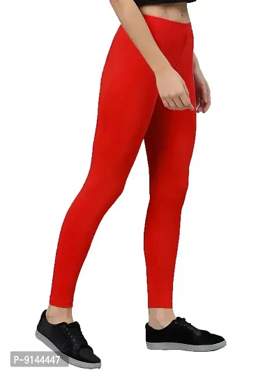 PT Stylish  Comfortable Cotton Ankle Length Women's Premium Cotton Stretchable Leggings with Rib Pack of 1 Leggings Available in 9 Colors and 10 Sizes.-thumb3