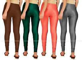 Stylish Fancy Lycra Blend Solid Leggings For Women Pack Of 4-thumb2