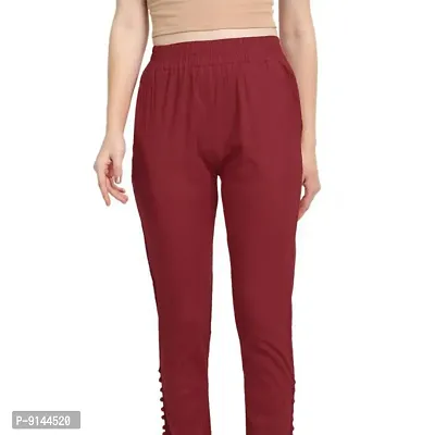 PT Regular Fit Elastic Waist Cotton Pencil Pant Casual/Formal Trousers for Women with Pockets for Casual  Official Use for Women's  Girls Available in 13 Colors.-thumb5