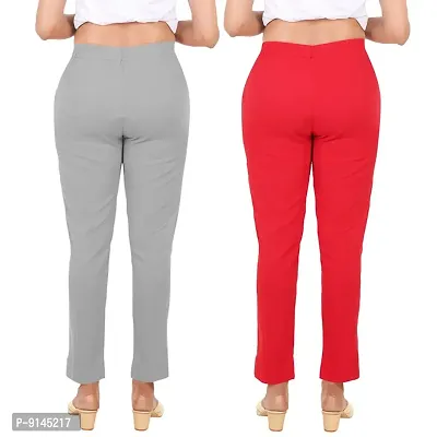 PT Latest Toko Stretchable Trousers for Women (Pack of 2) Straight Fit Pant for Casual, Daily and Office wear with Elastic Waist and Pockets.-thumb2