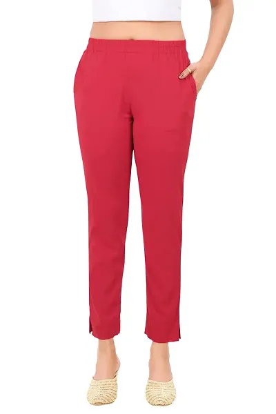 PT Latest Toko Stretchable Trousers for Women Straight Fit Pant for Casual, Daily and Office wear with Elastic Waist and Pockets.