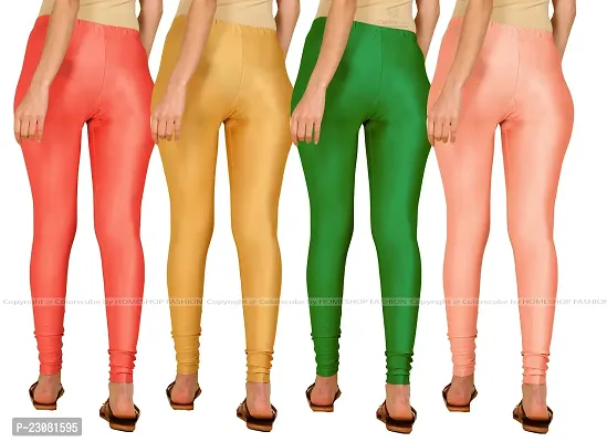 Stylish Fancy Lycra Blend Solid Leggings For Women Pack Of 4-thumb3