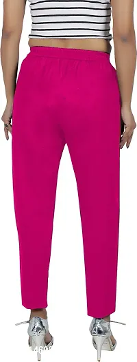 Elegant Pink Cotton Blend Solid Ethnic Pant For Women-thumb2