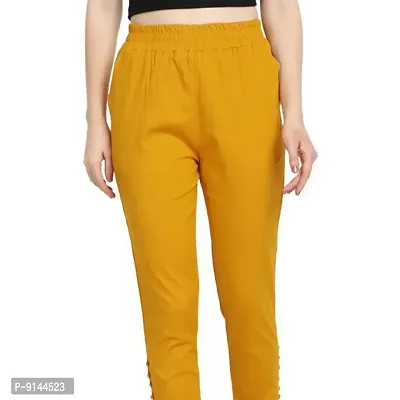 PT Regular Fit Elastic Waist Cotton Pencil Pant Casual/Formal Trousers for Women with Pockets for Casual  Official Use for Women's  Girls Available in 13 Colors.-thumb5