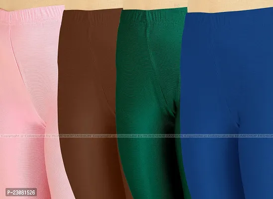 Stylish Fancy Lycra Blend Solid Leggings For Women Pack Of 4-thumb4